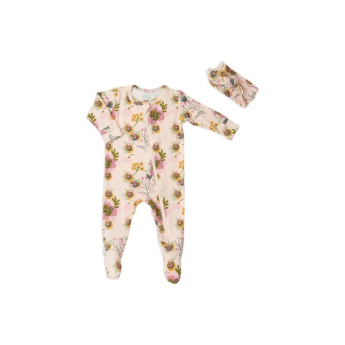 Jersey Long Sleeve Footie & Head Wrap Set, Newborn