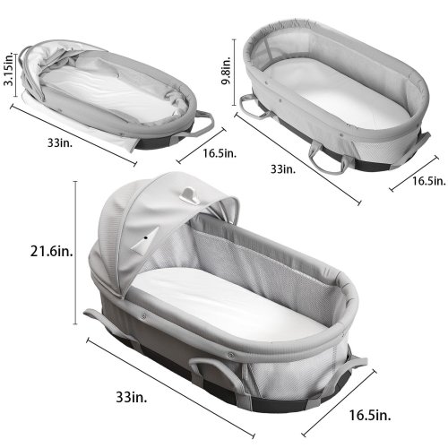 Sunveno Portable Bassinet with Canopy and Travel Handles