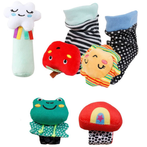 Montessori Baby Sock Rattles Set of 5