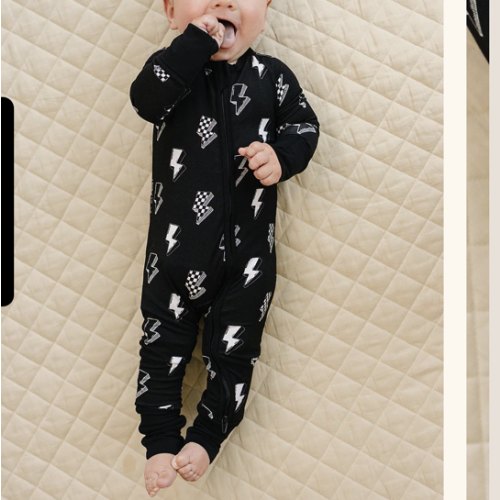 Bamboo Zip Romper | Ink Bolts