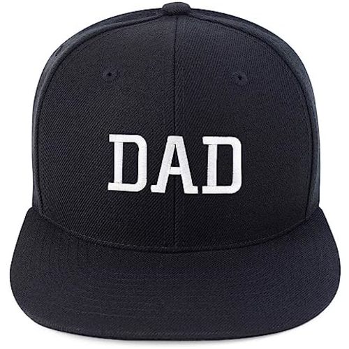 Trendy Apparel Shop DAD Embroidered 6 Panel Structured Flat Bill Snapback Cap
