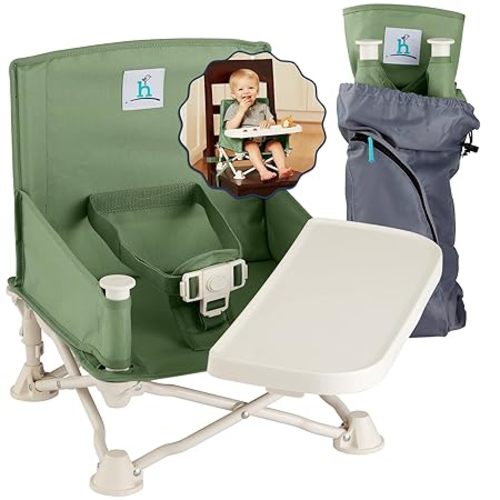 OmniBoost Booster Seat with Tray, Travel High Chair, Baby Chair, Green