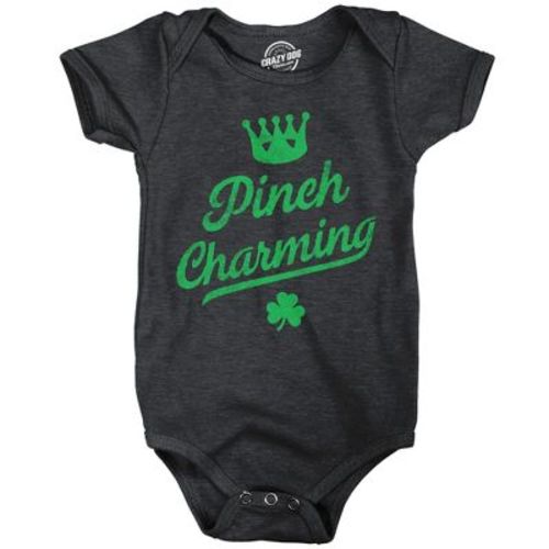 Pinch Charming Baby Bodysuit Funny St. Paddys Day Parade Pinching Joke Jumper for Infants - Crazy Dog Baby Bodysuit for Saint Patrick's Day Black 12