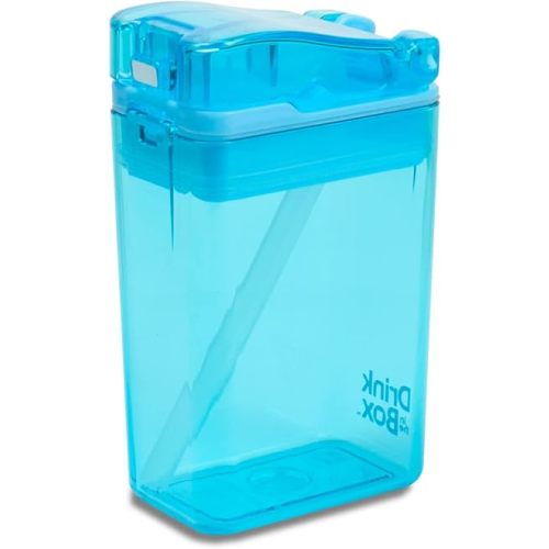 Precidio Design Drink in the Box Eco-Friendly Reusable Drink and Juice Box Container, 8 ounce (Blue)