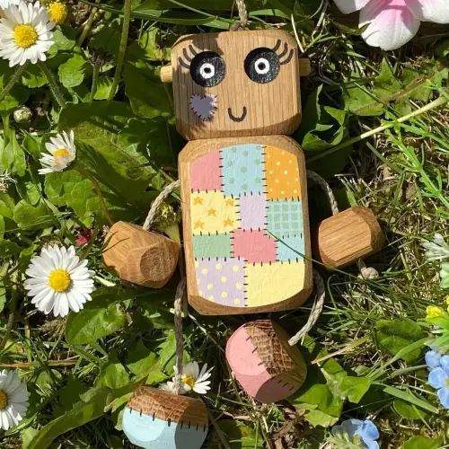 Pastel Rainbow Patchwork Ned in Oak