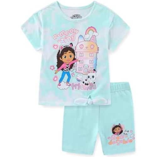 DREAMWORKS GABBY'S DOLLHOUSE Girls Short Sleeve T-Shirt and Bike Shorts Set for Toddler to Big Kids