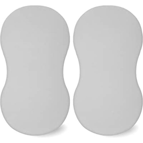 TILLYOU Cotton Fitted Bassinet Sheets for Baby Boy Girl, Fit for Halo Bassinet Swivel Sleeper, Adapt to Hourglass Bassinet Mattress Sheet, 31.5'' x 18'', 2 Pack Pale Gray