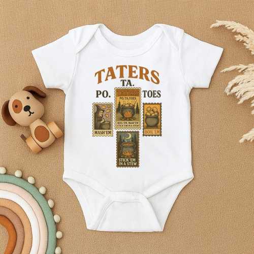 Lord Of The Rings Taters Baby Bodysuit, Funny Potato Baby Outfit, Mash Em Boil Em Stew Em Infant Clothes,Hobbit Baby Romper,Baby Shower Gift