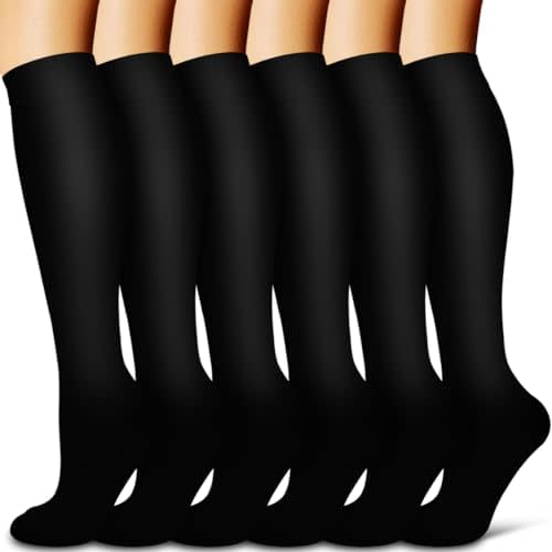 Laite Hebe Compression Socks for Women & Men Circulation(6 pairs)-Graduated Supports Socks for Running, Athletic Sports