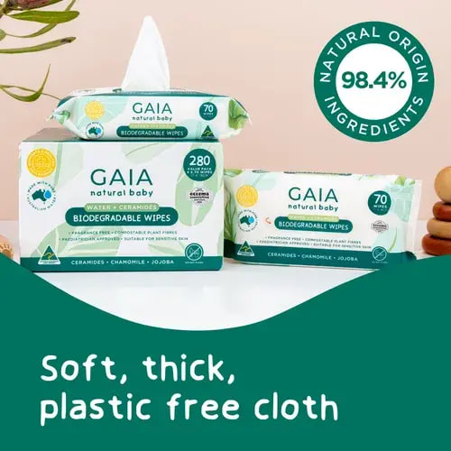 Gaia Baby Water Wipes And Ceramides Size 280 Pack | Baby Bunting AU