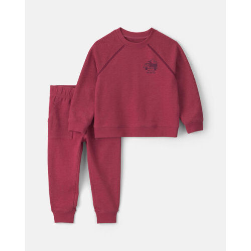 Baby Boy 2-Piece Construction French Terry Sweatshirt & Pant Set - Burgundy | Carter's
