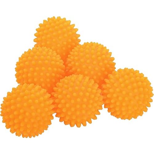 S&T INC. Reusable Plastic Dryer Balls, Fabric Softener for Laundry, Orange, 2.5 in, 6 Pack