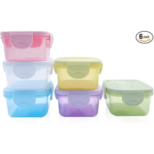 LELE LIFE 6Pcs Small Food Storage Containers With Leakproof Lids, Condiment Sauce Containers, Airtight Freezer Storage, Dishwasher and Microwave Safe, 5oz