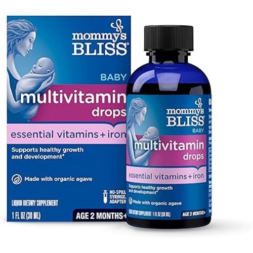 Mommy's Bliss Baby Multivitamin + Iron, Daily Essential Baby Vitamins for Immune Support, Healthy Growth & Bone Development, Age 2 Months+, 30 ml