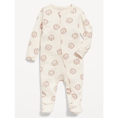 Unisex Animal-Print 2-Way-Zip Sleep & Play Footed One-Piece, 6-9M | Old Navy