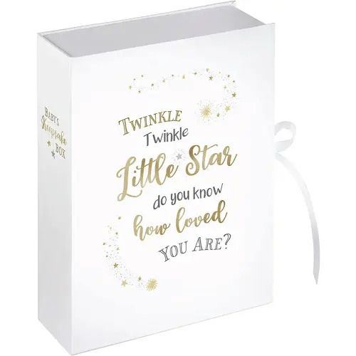 Lillian Rose Large Twinkle, Twinkle Baby Keepsake Box, White