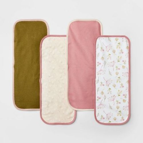 Baby 4pk Prairie Floral Burp Cloth - Cloud Island™ Pink