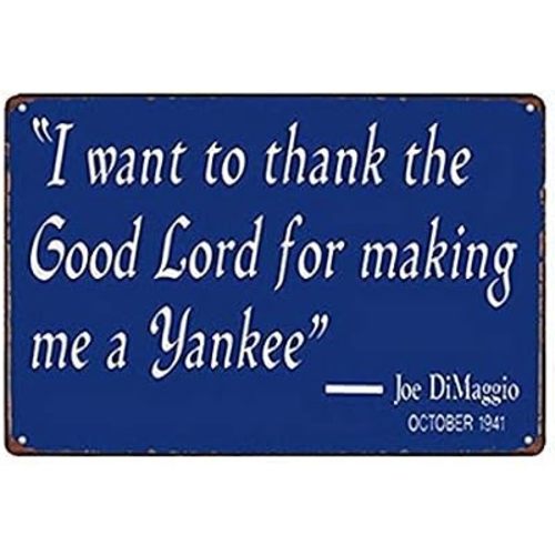 Letrero retro de aluminio con texto "Thank The Lord for Making Me Yankee para decoración de pared de café en el hogar, 7.9 x 11.8 in