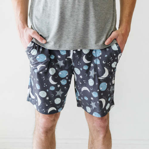 Blue To the Moon & Back Men's Pajama Shorts – Little Sleepies