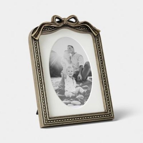 5"x7" Antique Brass Picture Frame with Bow - Threshold™