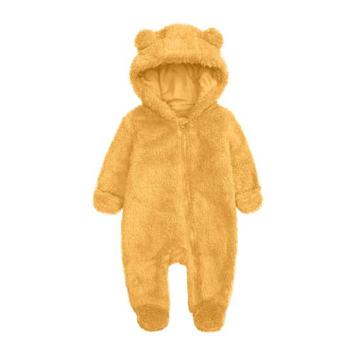 Elainilye Fashion Unisex Baby Clothes Newborn Boys Girls Plush Cute Bear Ears Winter Thick Warm Jumpsuit Romper, Sizes 9-12 Months