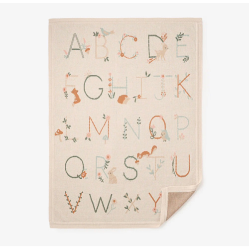 Wheat Alphabet Basics Knit Baby Blanket – Elegant Baby