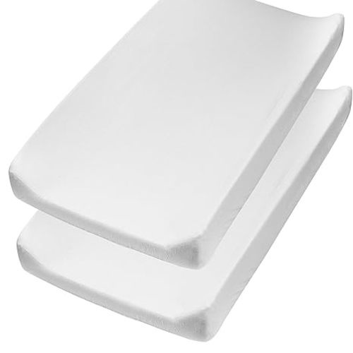 HonestBaby Organic Cotton Changing Pad Covers (Set of Two), Bright White, One Size