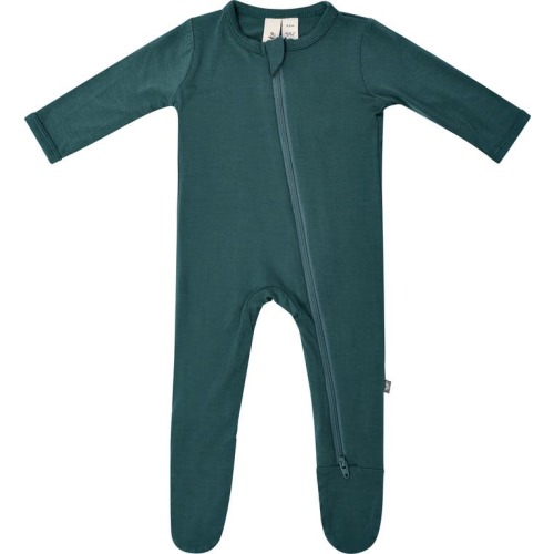 Baby Zip-Up Footie, 3-6M, Emerald