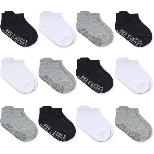 Baby Non Slip Ankle Socks with Grippers for 0 Months-7 Years Old Walking Socks