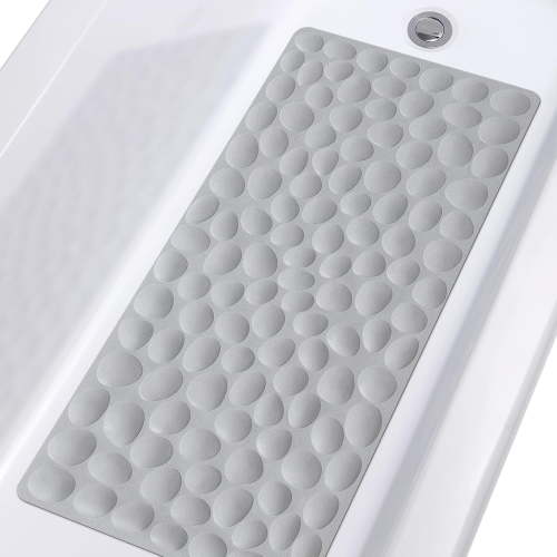 OTHWAY Bathtub Mat Non Slip, Rubber Bath Mat for Kids for Baby, 16x31.5 inch Large Bath Mats for Bathroom Tub with Strong Suction Cups (Gray)