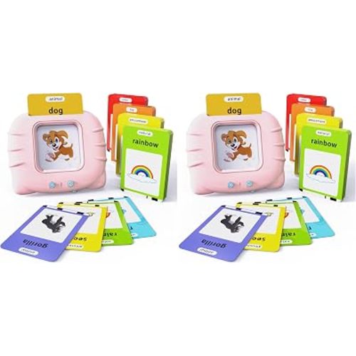 Lapare Audible Learning Toy with Music for Toddler Age 1 2 3 4 5, 520 Sight Words Talking Flash Cards Toy for Girls to Learn Alphabet Number Color Shapes and More