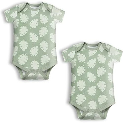 Unisex Baby Bodysuit, 100% Organic Cotton Short Sleeve Clothes, Ultra Soft Newborn Essentials for Boys & Girls