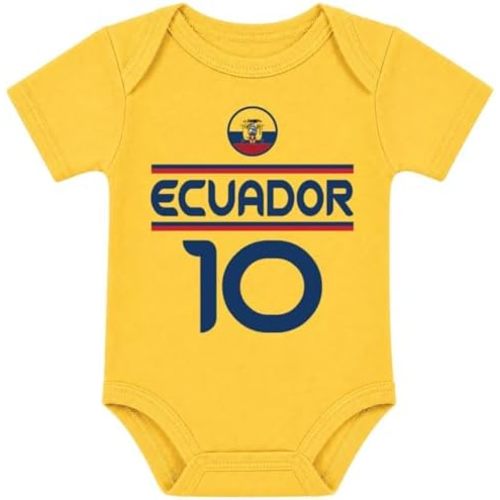 Tees & Tails Country Flag Soccer Jersey Stye Baby Unisex Short Sleeve Bodysuit |