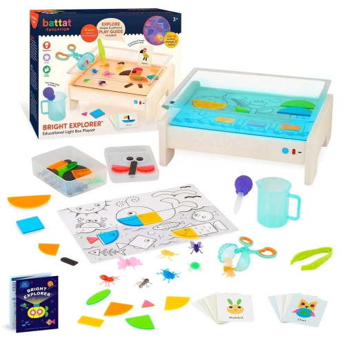 Battat Education Tracing Light Box, Sensory Light Table Toy for Kids, Includes Double-Sided Tracing Cards