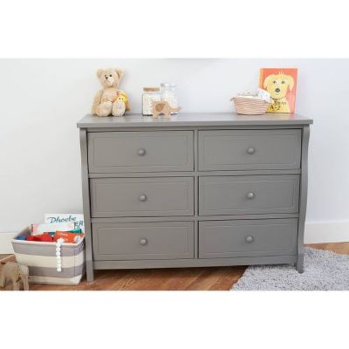 Sorelle Princeton Elite 6 Drawer Double Dresser - Weathered Gray