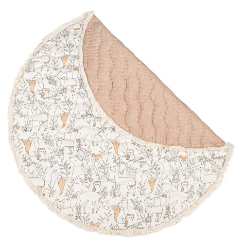 Ezra Quilted Play Mat - Woodland Play Mat | Crane Baby