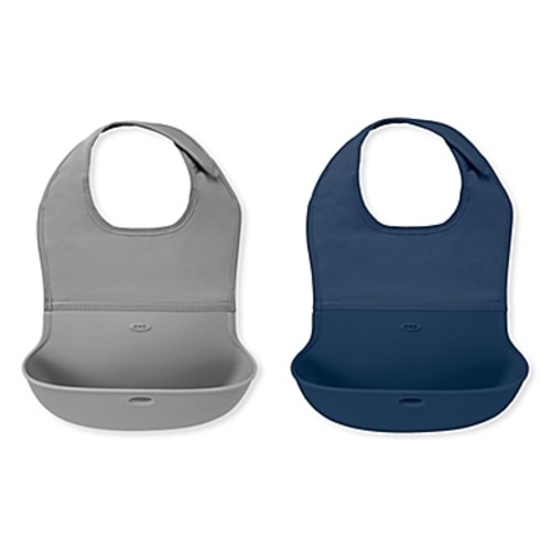 OXO Tot® 2-Pack Roll-Up Bibs in Navy/gray