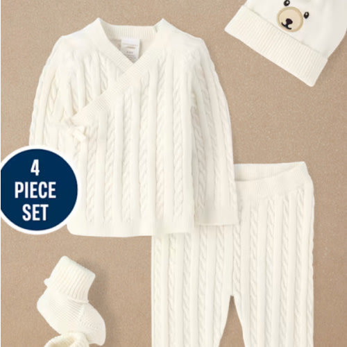Baby Bear Long Sleeve 4-Piece Take Home Set - Homegrown by Gymboree - WHITE | Gymboree