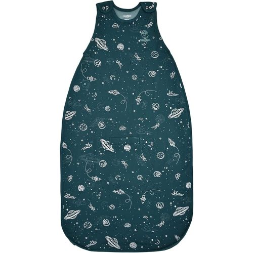 Woolino 4 Season Toddler Sleeping Bag, Merino Wool and Organic Cotton Baby Sleep Bag Sack, 2-4 Years, Space (Glow In The Dark)