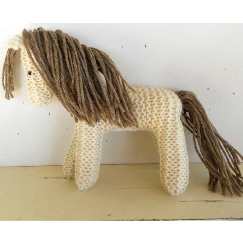 Hand Knit Wool Horse: Waldorf Inspired Stuffed Animal Toy