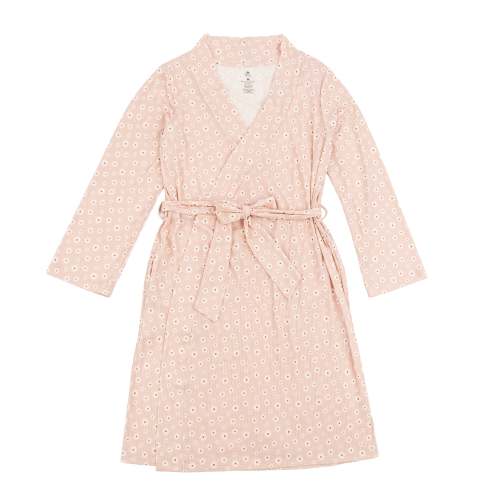 Women's Luxury Pink Daisy Robe - Soft Ribbed Bamboo Fabric – Emerson and Friends