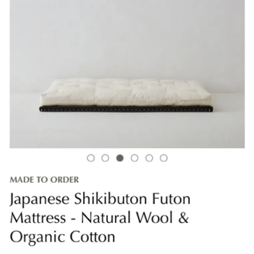 Natural Wool & Organic Cotton Shiki Futon Bed - Shikibuton Japanese Futon Mattress - 3 or 5 Inch - Soft