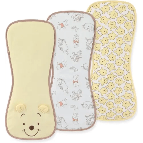 Disney Baby Winnie the Pooh Burp Cloths 3 Pack Soft Absorbent 20" x 10" Leakproof Burping Rags for Newborn and Infants