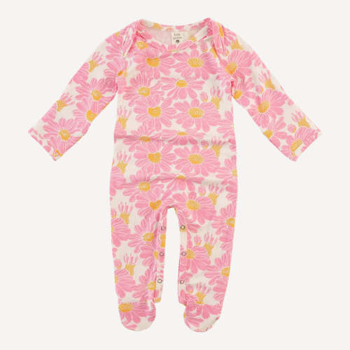 long sleeve lap neck footie | bonbon daisy | bamboo – kate quinn
