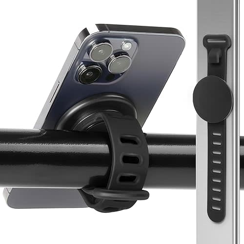 Stroller Phone Holder Steering Wheel Phone Mount Pholder Fit for Gym, Stroller, Wrist, Shopping & Golf Carts, Bikes, Magnetic Handlebar Mount Adapter Accessories for All Phones