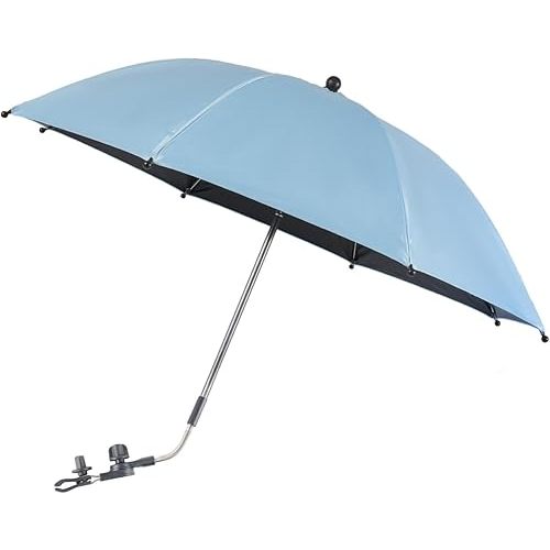 Baby Pram Umbrella with Adjustable Universal Clamp,Children Buggy Sun-Proof Parasol with Clip On UPF 50+ Great for Pushchair,Strollers