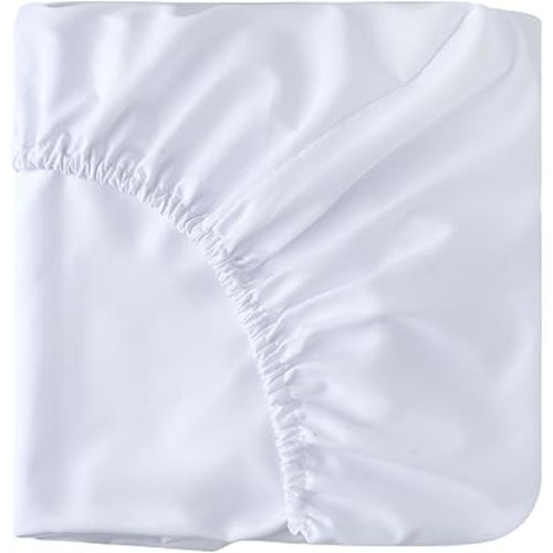 HBHLFZ Crib Sheets for Boys, Girls, 28x52 Inch Fitted Crib Sheet - 8 Inch Deep Pocketed Fixed Sheet - Soft and Comfortable Microfibre - Fits Standard cot and Toddler mattresses, White