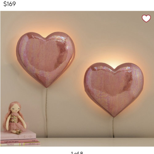 Heart Lit Decor, Set of 2 (11"x 10")