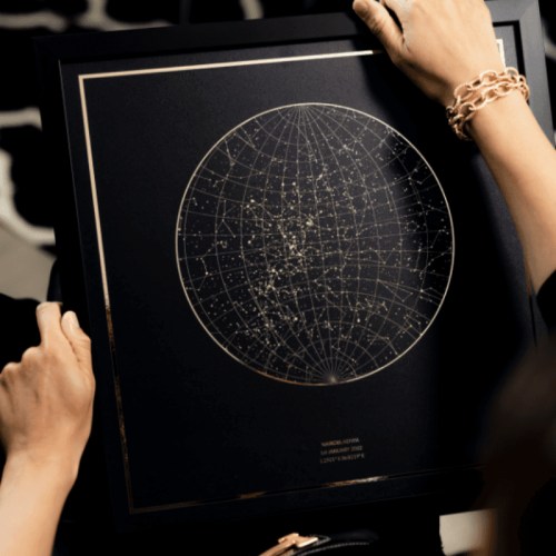 Night Sky Gold Foil Print