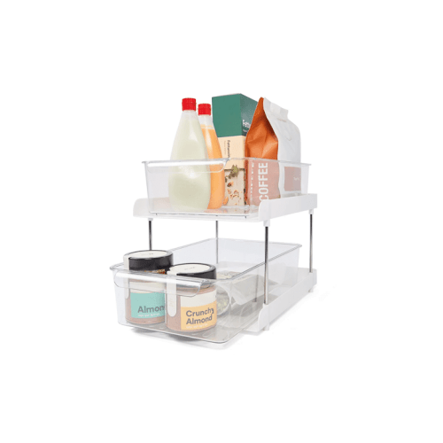 2 Tier Storage Drawers - Clear - One Size